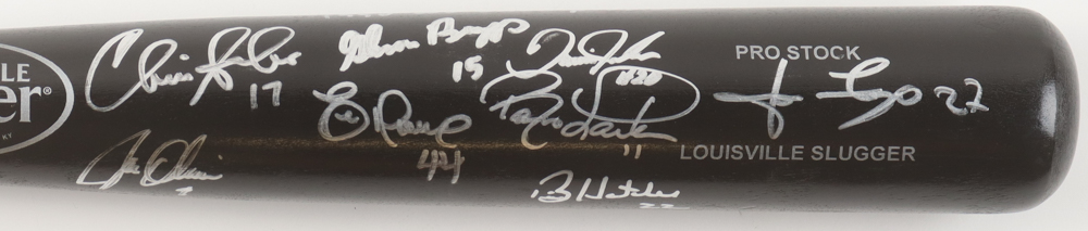 Reds Louisville Slugger Baseball Bat Signed By (8) With Barry Larkin, Eric Davis, Jose Rijo, Chris Sabo Inscribed "1990 WS Champions" (Beckett) at PristineAuction.com Reds Louisville Slugger Baseball Bat Signed By (8) With Barry Larkin, Eric Davis, Jose Rijo, Chris Sabo Inscribed "1990 WS Champions" (Beckett) at PristineAuction.com