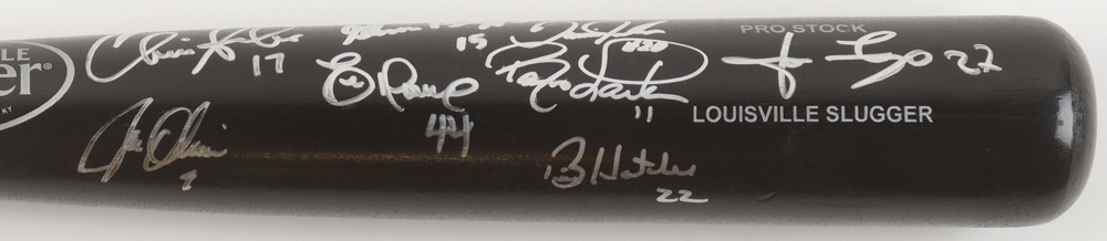 Reds Louisville Slugger Baseball Bat Signed By (8) With Barry Larkin, Eric Davis, Jose Rijo, Chris Sabo Inscribed "1990 WS Champions" (Beckett) at PristineAuction.com Reds Louisville Slugger Baseball Bat Signed By (8) With Barry Larkin, Eric Davis, Jose Rijo, Chris Sabo Inscribed "1990 WS Champions" (Beckett) at PristineAuction.com