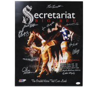 "Secretariat" 16x20 Photo Signed By (10) with Ron Turcotte, Jean Cruguet, Angel Cordero (JSA) at PristineAuction.com