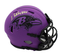 Isaiah Likely Signed Ravens Rave Alternate Speed Mini Helmet (Radtke) at PristineAuction.com
