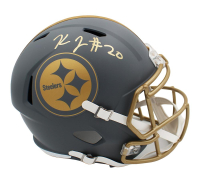 Kaleb Johnson Signed Steelers Full-Size Slate Alternate Speed Helmet (Radtke) at PristineAuction.com