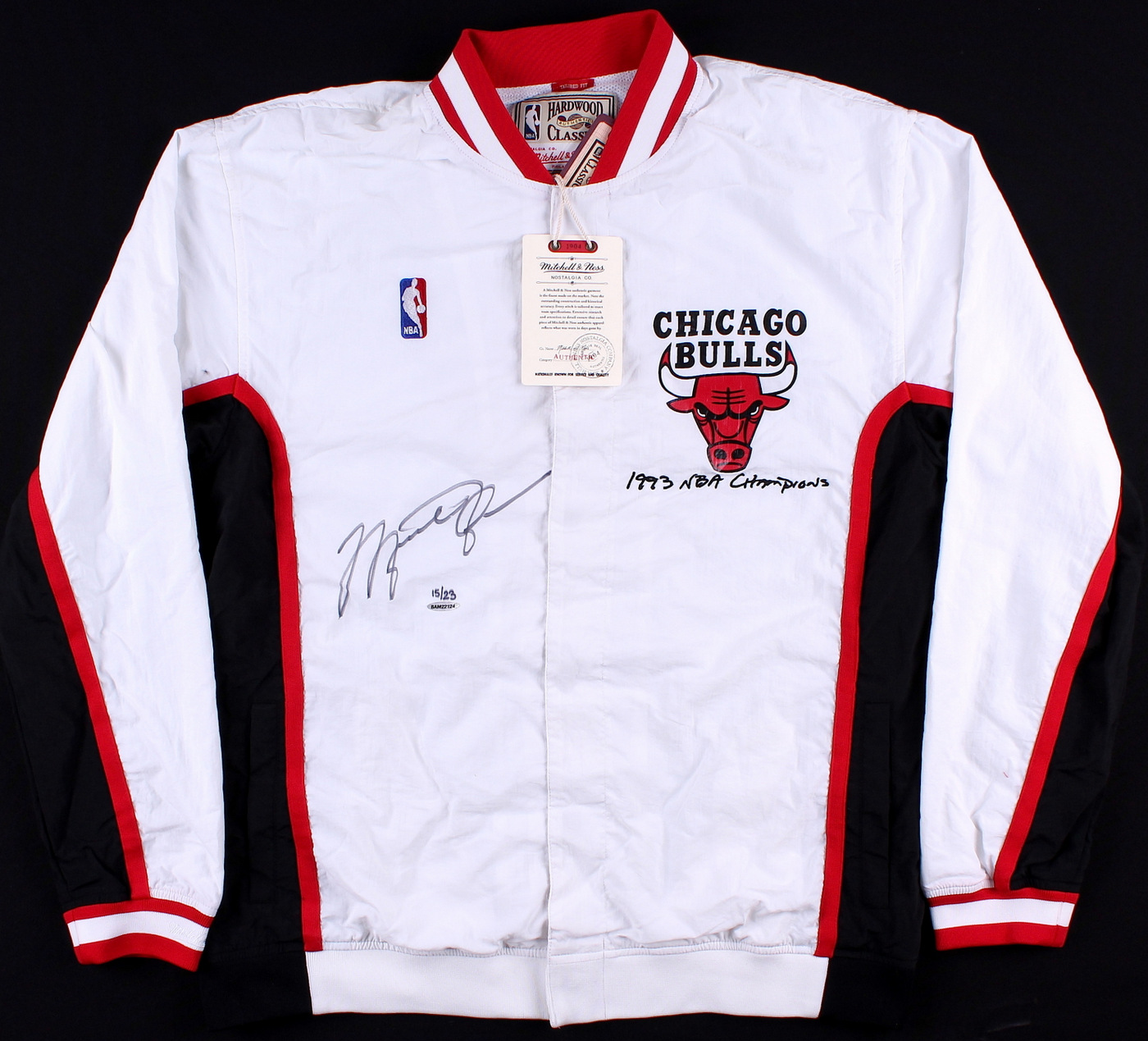 Michael Jordan Signed LE Authentic Mitchell & Ness Chicago Bulls Warm Up Jacket (UDA COA) at PristineAuction.com Michael Jordan Signed LE Authentic Mitchell & Ness Chicago Bulls Warm Up Jacket (UDA COA) at PristineAuction.com