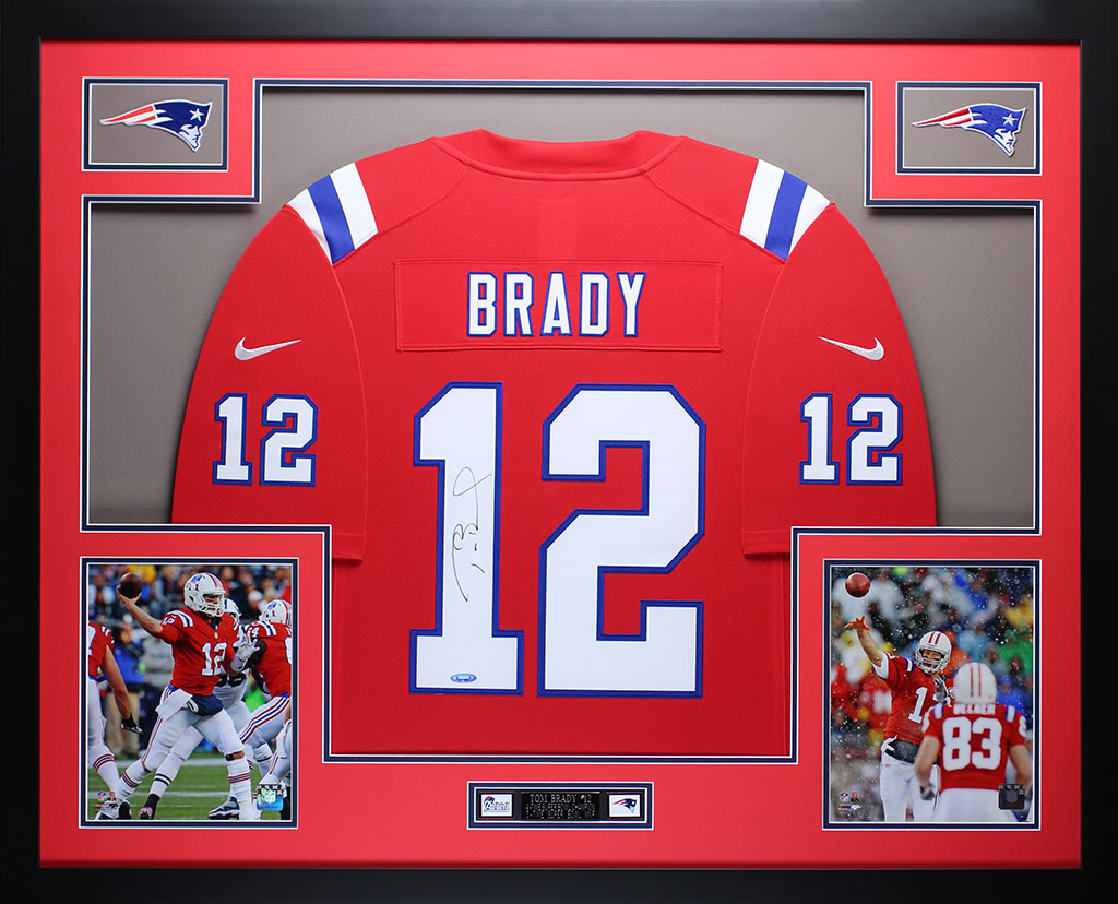 Tom Brady Signed Patriots 35" x 43" Custom Framed Jersey (TriStar) at PristineAuction.com Tom Brady Signed Patriots 35" x 43" Custom Framed Jersey (TriStar) at PristineAuction.com
