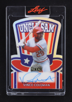 Vince Coleman 2025 Leaf Metal Uncle Sam Autograph Prismatic Silver #USVC1 #1/1 at PristineAuction.com