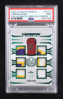 LeBron James 2024 Leaf Ultimate Sports The Ultimate Card Game-Used Memorabilia Holo Green #TUC14 #1/2 (PSA 9) at PristineAuction.com