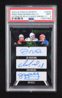 Joe Montana / Dan Marino / Jim Kelly 2024 Leaf Ultimate Sports X-3 Signature Autographs Holo Green #USX5 #1/1 (PSA 9) at PristineAuction.com