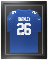 Saquon Barkley Signed Custom Framed Jersey Display (Beckett) at PristineAuction.com