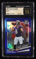 Lamar Jackson 2023 Donruss Optic Blue #14 #019/199 (CGC 10 | Pristine Black Label) at PristineAuction.com