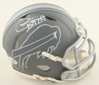 Cornelius Bennett Signed Bills Slate Alternate Speed Mini Helmet (JSA) at PristineAuction.com