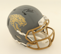 Travis Etienne Signed Jaguars Slate Alternate Speed Mini Helmet (Beckett) at PristineAuction.com