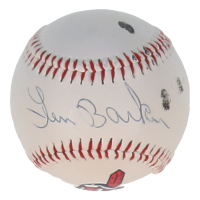 Len Barker Signed Indians Logo Baseball (JSA) at PristineAuction.com
