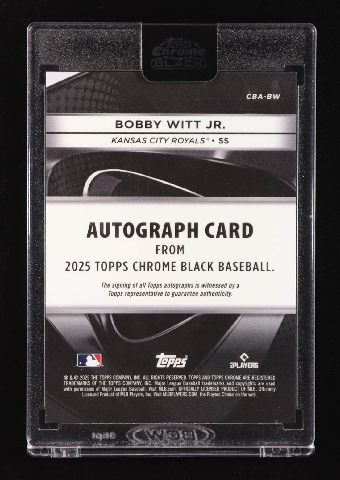 Bobby Witt Jr. 2025 Topps Chrome Black Autographs Green Refractors #CBABW #81/99 at PristineAuction.com Bobby Witt Jr. 2025 Topps Chrome Black Autographs Green Refractors #CBABW #81/99 at PristineAuction.com