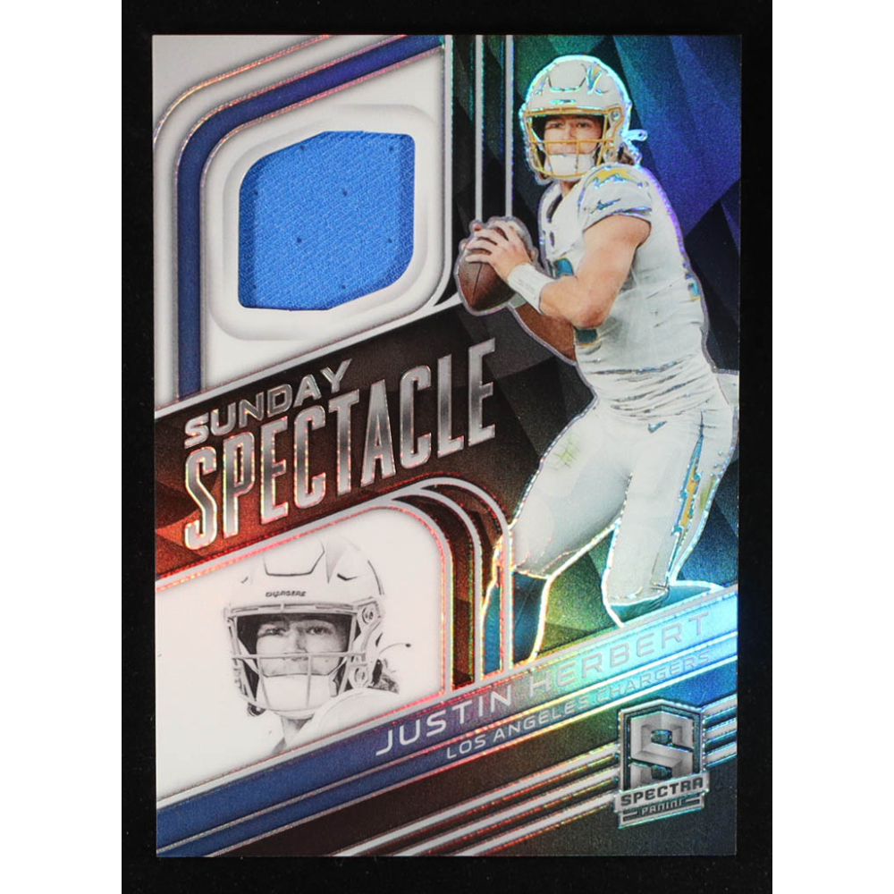 Justin Herbert 2022 Panini Spectra Sunday Spectacle Materials #2 #14/99 at PristineAuction.com