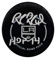 Rob Blake Signed Kings Logo Hockey Puck Inscribed "HOF '14" (Schwartz) at PristineAuction.com