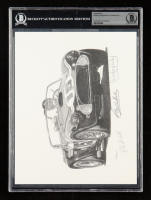 Phil Hill, Carroll Shelby, & Danny Day Signed LE Lithograph (BAS Authentic) at PristineAuction.com