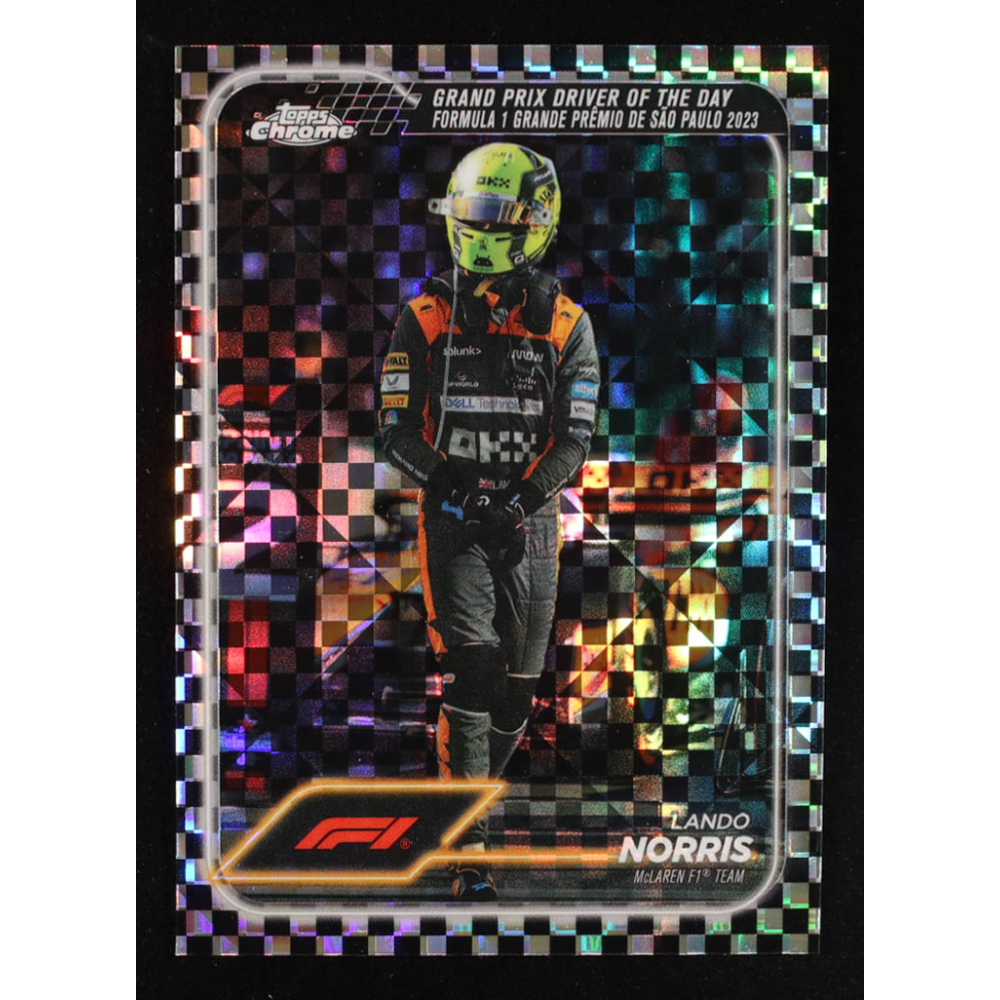 Lando Norris 2024 Topps Chrome Formula 1 Checker Flag Refractors #178 DOD at PristineAuction.com