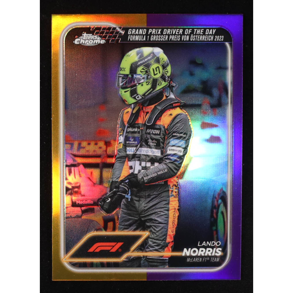 Lando Norris 2024 Topps Chrome Formula 1 Gold Purple Refractors #167 DOD at PristineAuction.com