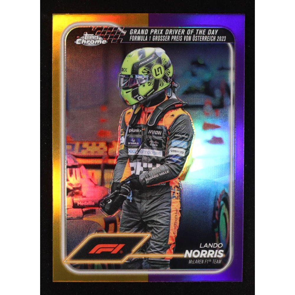 Lando Norris 2024 Topps Chrome Formula 1 Gold Purple Refractors #167 DOD at PristineAuction.com