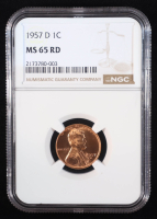 1957-D Lincoln Wheat Penny (NGC MS65RD) at PristineAuction.com