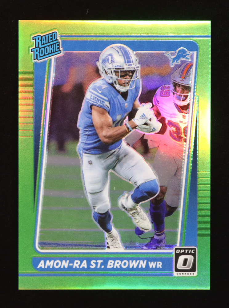 Amon-Ra St. Brown 2021 Donruss Optic Lime Green #228 RR RC #18/35