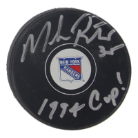 Mike Richter Signed Rangers Logo Hockey Puck Inscribed "'94 Cup!" (JSA) at PristineAuction.com