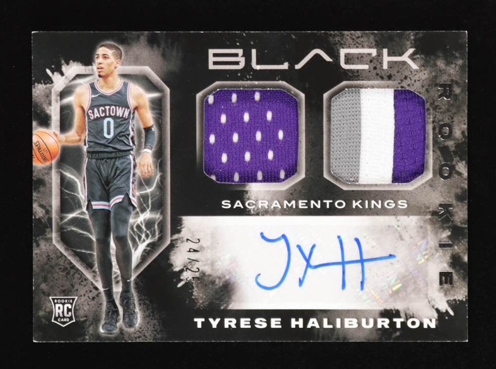 Tyrese Haliburton 2020-21 Panini Black Rookie Memorabilia Autographs Silver #9 #24/25