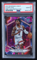 Caleb Love 2023-24 Bowman's Best University Pink Lava Refractors #2 RC #92/100 (PSA 10) at PristineAuction.com