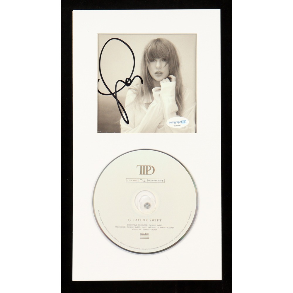Taylor Swift Signed "The Tortured Poets Department" Custom Matted CD Insert Display (ACOA) at PristineAuction.com