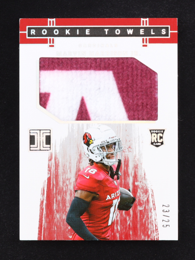 Marvin Harrison Jr. 2024 Panini Impeccable Rookie Towels Silver #19 RC #23/25