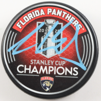 Aaron Ekblad Signed Panthers 2025 Stanley Cup Champions Logo Hockey Puck (Beckett) at PristineAuction.com