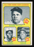Babe Ruth / Hank Aaron / Willie Mays 1973 Topps All-Time Home Run Leaders #1 at PristineAuction.com