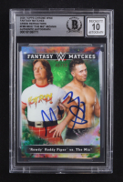 Mike Mizanin Signed The Miz / "Rowdy" Roddy Piper 2020 Topps Chrome WWE Fantasy Matches Green Refractors #FM6 #46/99 (BGS | Autograph Graded 10) at PristineAuction.com