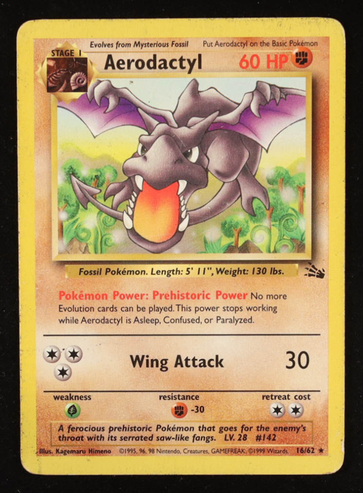 Aerodactyl R 1999 Pokemon Fossil Unlimited #16