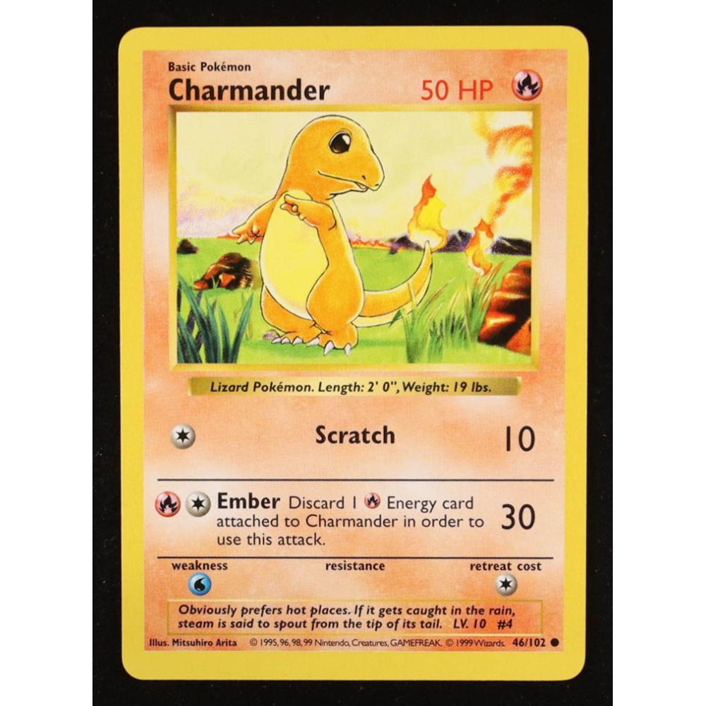 Charmander C 1999 Pokemon Base Shadowless #46 at PristineAuction.com