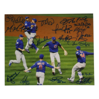 2016 World Series Champion Chicago Cubs 8x10 Photo Signed by (17) with Aroldis Chapman, Jose Flores, Mike Borzello, John Baker (Beckett) at PristineAuction.com