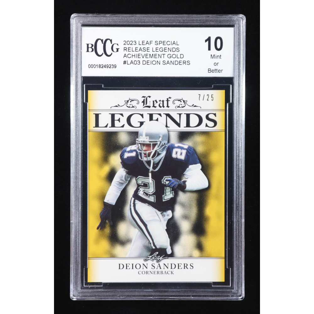 Deion Sanders 2023 Leaf Special Release Legends Achievement Gold #LA03 #7/25 (BCCG 10) at PristineAuction.com