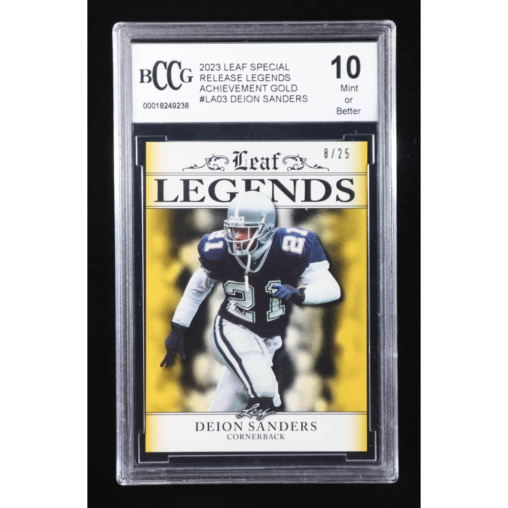 Deion Sanders 2023 Leaf Special Release Legends Achievement Gold #LA03 #8/25 (BCCG 10) at PristineAuction.com