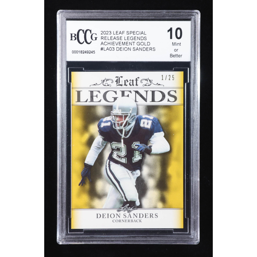 Deion Sanders 2023 Leaf Special Release Legends Achievement Gold #LA03 #1/25 (BCCG 10) at PristineAuction.com
