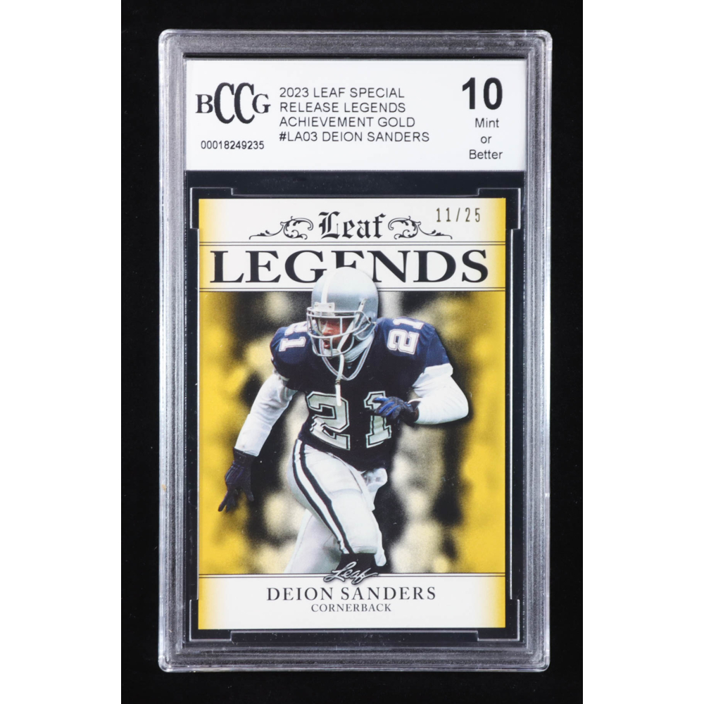 Deion Sanders 2023 Leaf Special Release Legends Achievement Gold #LA03 #11/25 (BCCG 10) at PristineAuction.com