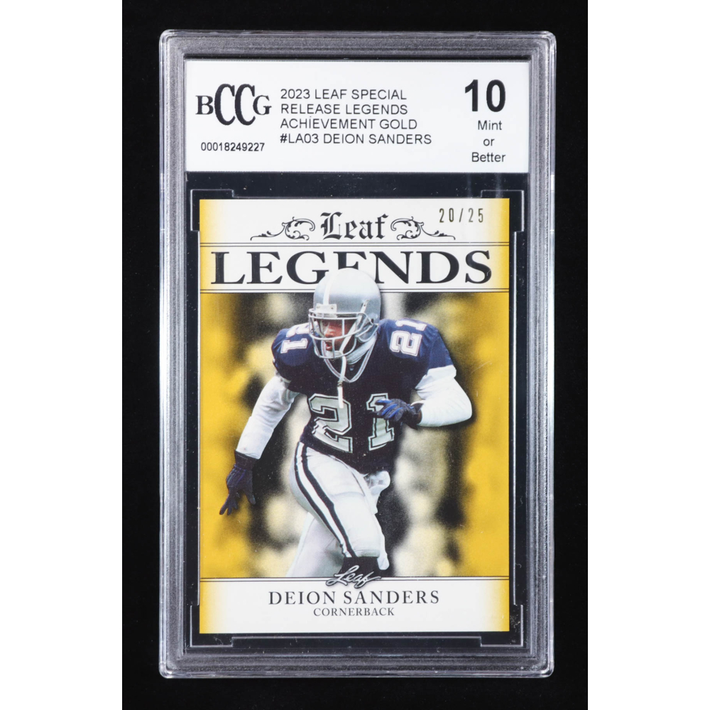 Deion Sanders 2023 Leaf Special Release Legends Achievement Gold #LA03 #20/25 (BCCG 10) at PristineAuction.com