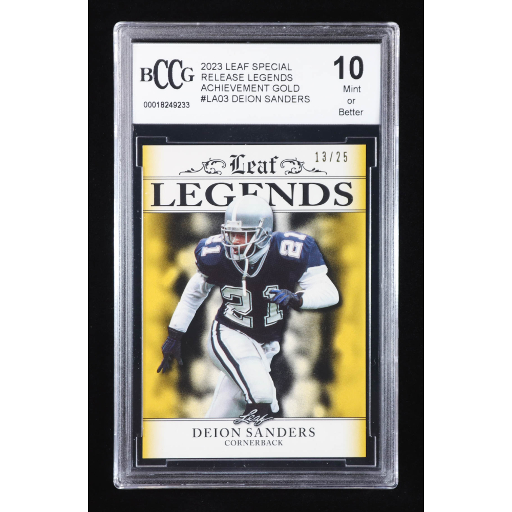 Deion Sanders 2023 Leaf Special Release Legends Achievement Gold #LA03 #13/25 (BCCG 10) at PristineAuction.com