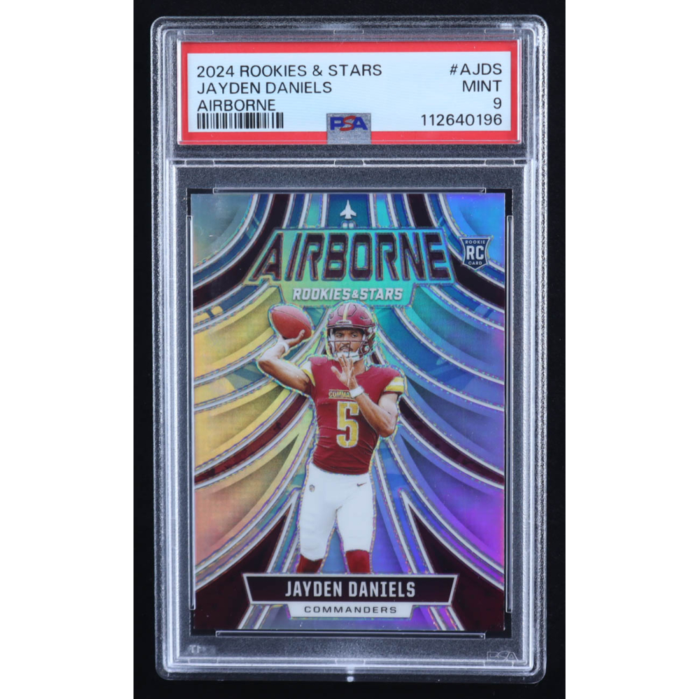 Jayden Daniels 2024 Rookies and Stars Airborne Silver #25 RC (PSA 9) at PristineAuction.com