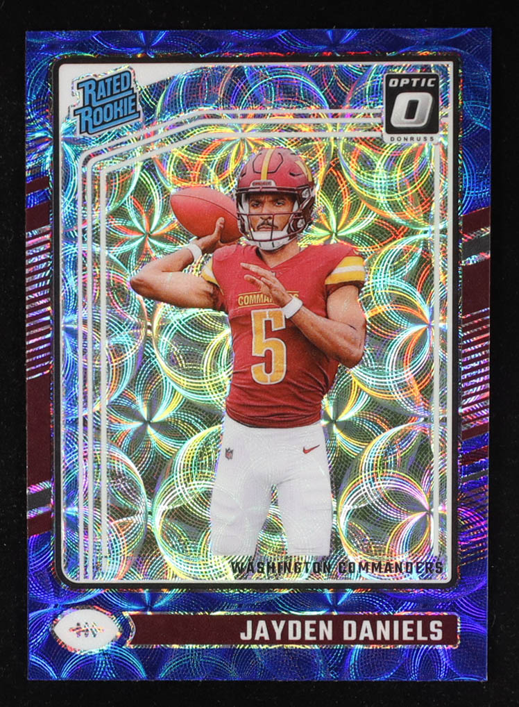 Jayden Daniels 2024 Donruss Optic Blue Scope #248 RR RC at PristineAuction.com Jayden Daniels 2024 Donruss Optic Blue Scope #248 RR RC at PristineAuction.com