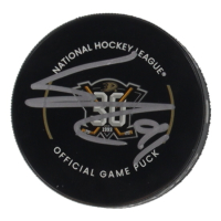 Leo Carlsson Signed Ducks 30th Anniversary Logo Hockey Puck (JSA) at PristineAuction.com