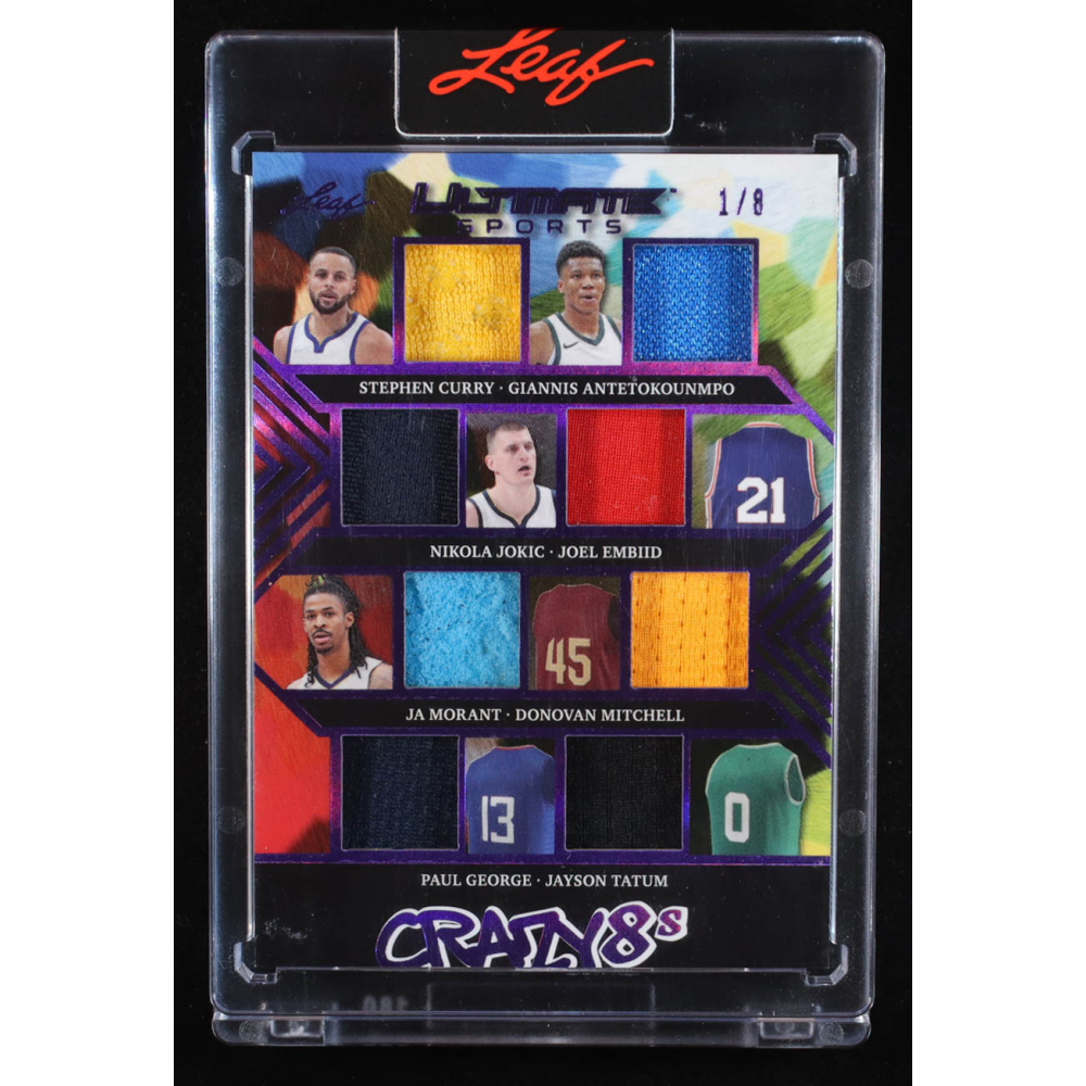 2024 Leaf Ultimate Sports Crazy 8s Stephen Curry / Giannis Antetokounmpo / Nikola Jokic / Joel Embiid / Ja Morant / Donovan Mitchell / Paul Pierce / Jayson Tatum #C8-6 #1/8 at PristineAuction.com