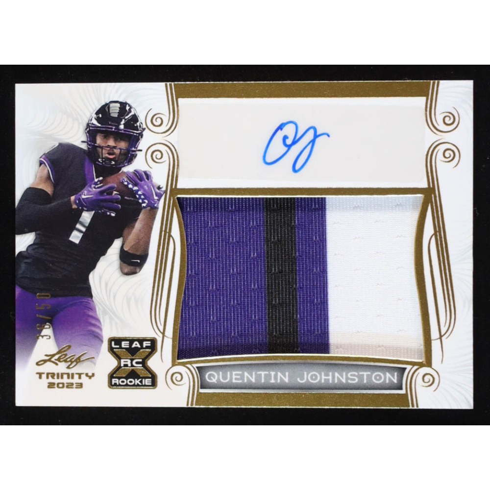 Quentin Johnston 2023 Leaf Trinity Patch Autographs #PAQJ1 RC #36/50 at PristineAuction.com