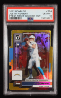 Justin Herbert 2022 Donruss Press Proof Gold Die-Cut #294 #10/25 (PSA 10) at PristineAuction.com