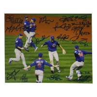 2016 World Series Champion Chicago Cubs 8x10 Photo Signed by (17) with Aroldis Chapman, Pedro Strop, Joe Maddon, Miguel Montero (Beckett) at PristineAuction.com