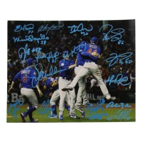 2016 World Series Champion Chicago Cubs 8x10 Photo Signed by (17) with Aroldis Chapman, Pedro Strop, Joe Maddon, Miguel Montero (Beckett) at PristineAuction.com