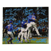 2016 World Series Champion Chicago Cubs 8x10 Photo Signed by (17) with Aroldis Chapman, Pedro Strop, Joe Maddon, Miguel Montero (Beckett) at PristineAuction.com